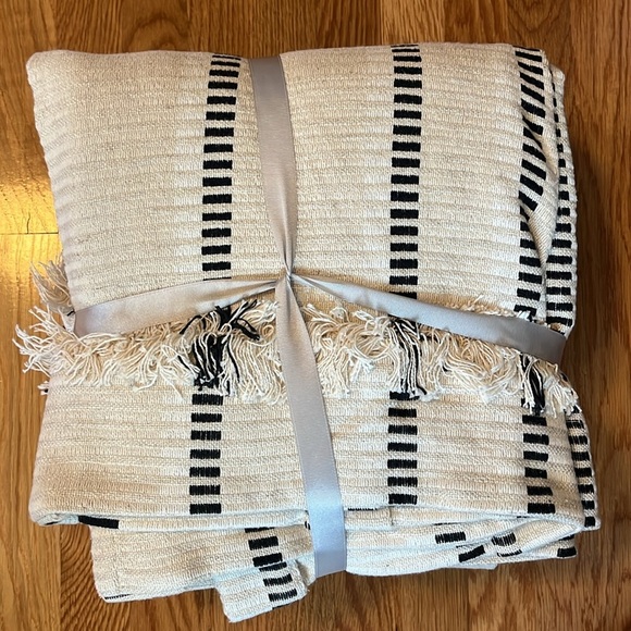 Anthropologie Pieced Stripe Cotton Blend Woven Curtains, Set of 2, NWT - Picture 8 of 14